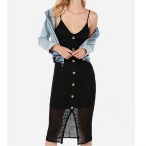 NWT Express ribbed faux button down summer dress